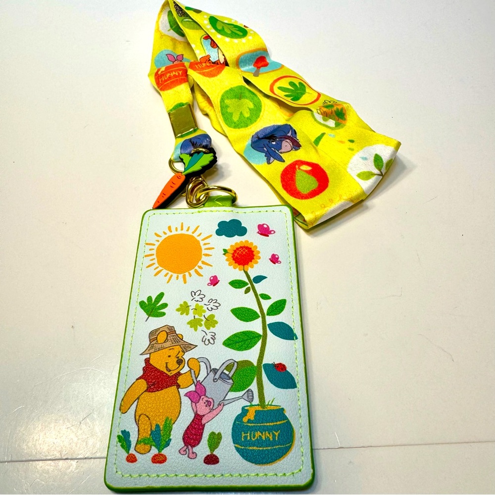 NWT. Disney Winnie the Pooh Piglet and Pooh Bear Garden Lanyard.